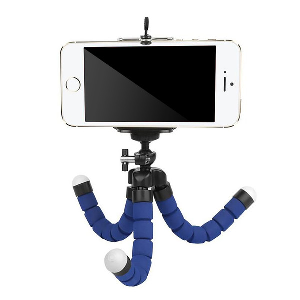 Flexible Tripod Holder For Cell Phone Car Camera Gopro Universal Mini Octopus Sponge Stand Bracket Selfie Monopod Mount With Clip OPPBAG