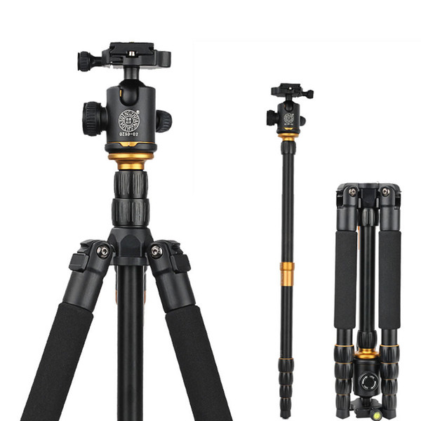 QZSD Q666 Professional Photographic Portable Tripod Monopod with Ball Head For SLR DSLR Camera DV / Stand to Camera / Fold 35cm