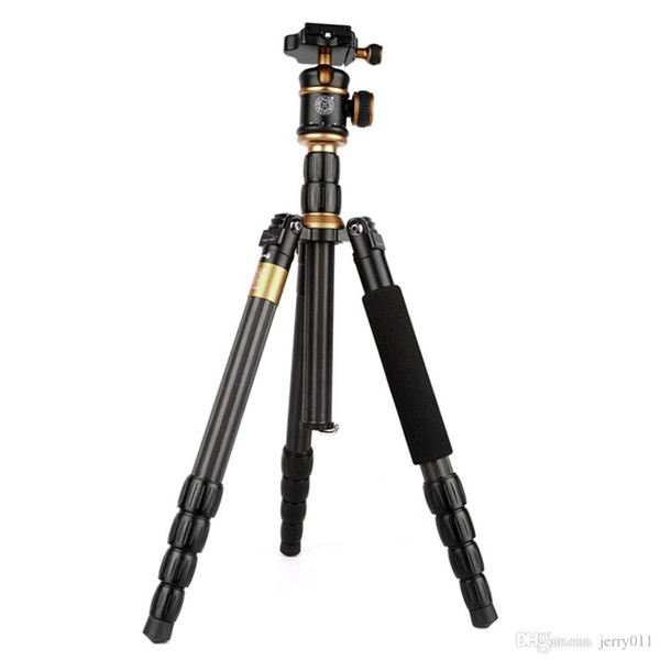 QZSD Q888C Pro Carbon Fiber Tripod Portable Detachable Changeable Traveling Monopod with Ball Head for SLR Camera