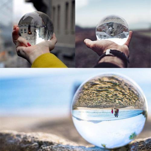 80mm Photography Lensball Clear Glass Crystal Ball Healing Sphere Photography Props K9 Glass Lensball Decor Gift