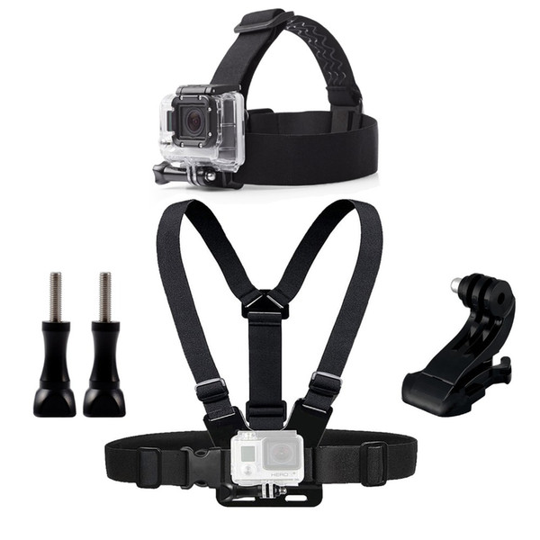 Chest Head Belt Mount For Gopro Hero 5 4 accessories Set SJCAM SJ4000 Action Camera Go pro J mount for Head Harness Strap