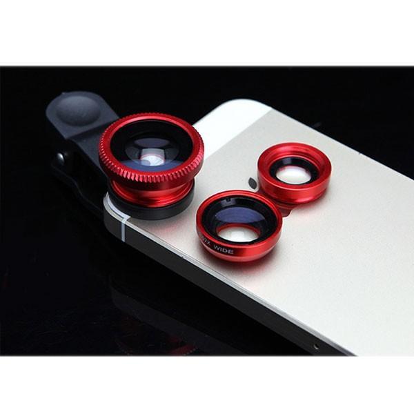 3 In 1 Universal Metal Clip Phone Camera Lens Fish Eye + Macro + Wide Angle For iPhone 7 Samsung Galaxy S8 with retail package