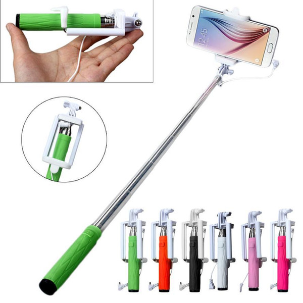 Wholesale-FLOWER new sale 6 colors selfie stick Handheld Extendable Self-Pole Tripod Monopod Stick For Smartphone Free Shipping