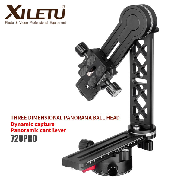 XILETU 720PRO 360 Degree High Coverage Panoramic Tripod Head With Extended QR Plate and Nodal Slide Rail For Digital Camera