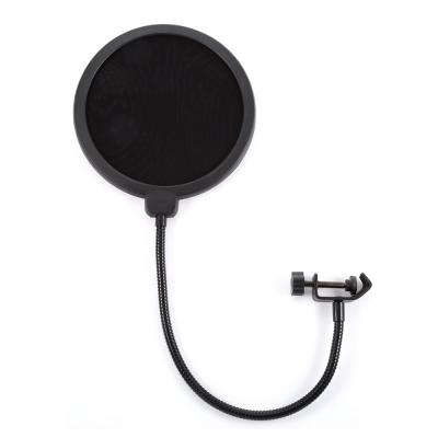 Microphone Pop Filter Clamp On, aBilayer Recording Spray Guard Double Mesh Screen Anti Noise Net Cover Computer phone live ASMR Bracket