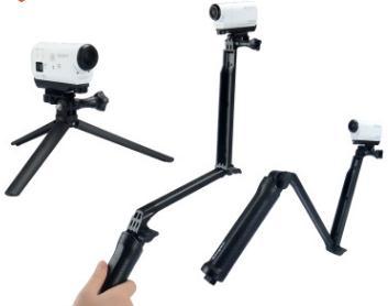 GoPro accessories three-way adjustment arm hero7/6/5/4 bracket tripod waterproof selfie stick small ant camera