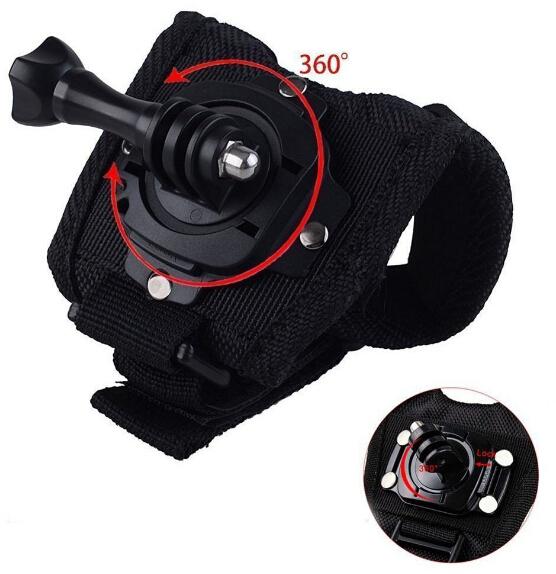 Whosale Go Pro 360 Degree Rotation Glove style Wrist Hand Band Mount Strap For GoPro Hero 4 Hero 4 Session 3+ 3 2 Xiaoyi cam