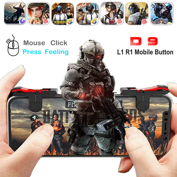 D9 Fortnite PUBG Mobile Free Fire Joystick Android Phone Game Fortnit L1 R1 Trigger Button PUGB L1R1 Fire Controller for iPhone