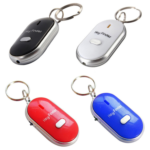 Remote Key Finder Locator Find Lost Keys Chain Keychain Whistle Sound Control White LED Mobile finder Purse Finders With ON/OFF Switch