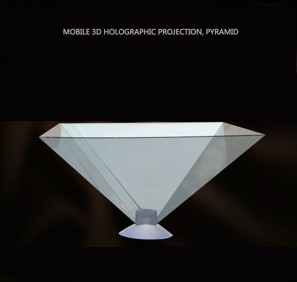 3D mobile phone Holographic projection 360° phantom imaging DIY Holographic Projector 3D holographic pyramid free shipping