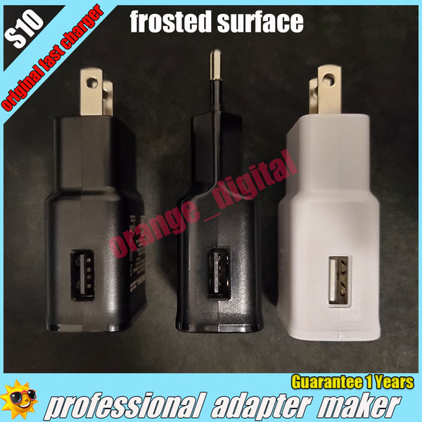 Brand New true Fast charger adapter with logo 5v 2A 9v 1.67A EU US frosted charger Adapter for Samsung S8 S9 with original QR code bag,37g