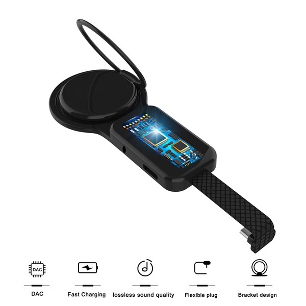 2019 Lastest Ring Holder for Huawei HTC Google Pixel and Type C Audio Charge Adapter with DAC digital chip Awesome for Game Players