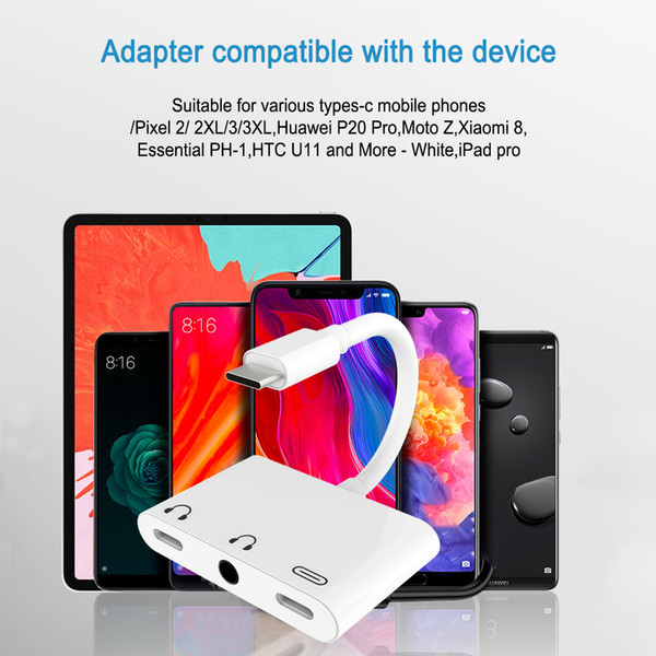 Popular Products 2019 Dual Type C Audio Jack Adapter Support Music and Call for Google Pixel 3XL USB C to Aux Adapter