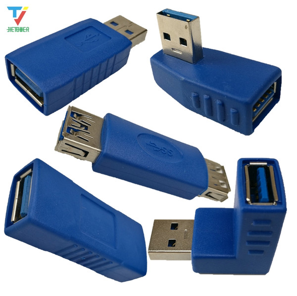 USB 3.0 Type A male/Female to Female blue Angle cross type Adapter Coupler Gender Changer Connector fast speed 100pcs/lot