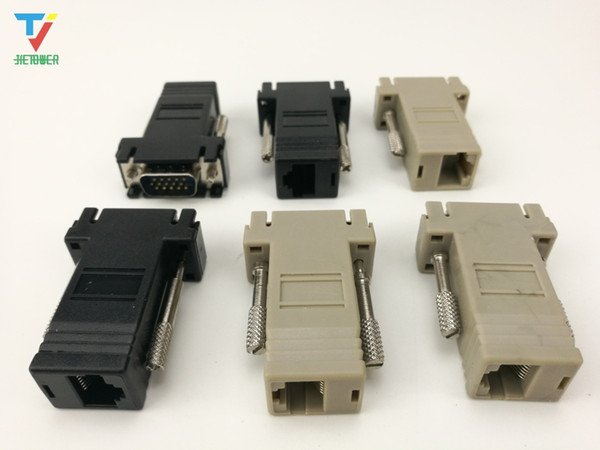 High Quality Network Cable Adapter VGA Extender Male To LAN CAT5 CAT5e CAT6 RJ45 Female 500PCS/LOT