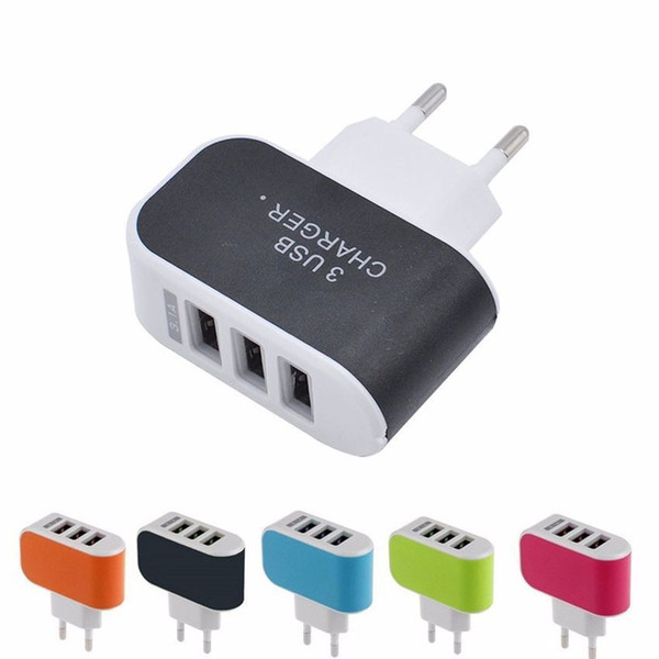 For iPhone Huawei HTC Samsung LG US/EU Plug Universal 3.1A 5V Triple USB 3 Port Wall Home Travel AC Charger Adapter 200pcs/lot