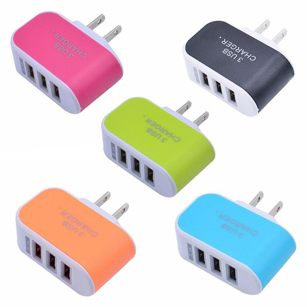 For iPhone Huawei HTC Samsung LG US/EU Plug Universal 3.1A 5V Triple USB 3 Port Wall Home Travel AC Charger Adapter 300pcs/lot