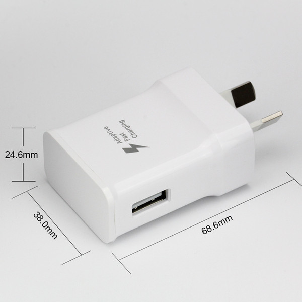 High Quality 5V 2A Adaptive Fast quick Charging Charger Adapter AU plug for Samsung s6 s7 S8 Plus edge no logo 9V 1.67A 100pcs/lot