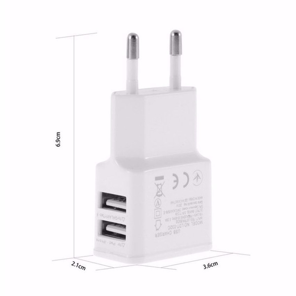 5V 2A EU/US Plug Dual USB 2 Port Mobile Phone Travel Home Wall Charger Adapter 2A/1A For Samsung iPhone LG HTC Sony White Black