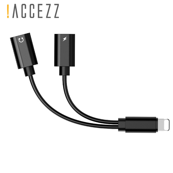 !ACCEZZ 2 in 1 Dual Lighting Charging Audio Adapter For iphone 7 8 Plus X Phone Adapter Charger Aux Cable Connector