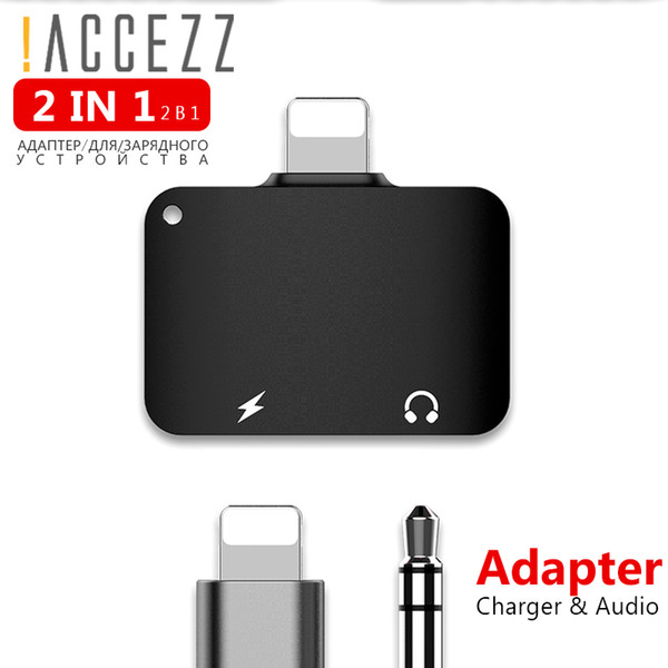 !ACCEZZ Mini Phone Charger Adapter Headphones For iphone X 8 7 Plus XS MAX XR Listening Charging 3.5mm Jack Aux Adapter Earphone