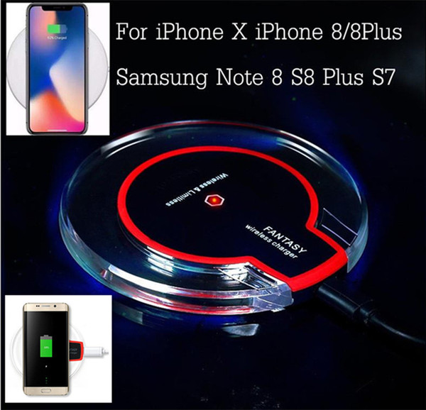 Qi Fast Wireless Charger,Charging Pad for iphone ipad 8x 7 6 plus Samsung Galaxy S7 S7 edge / S6 Edge Note 5 4