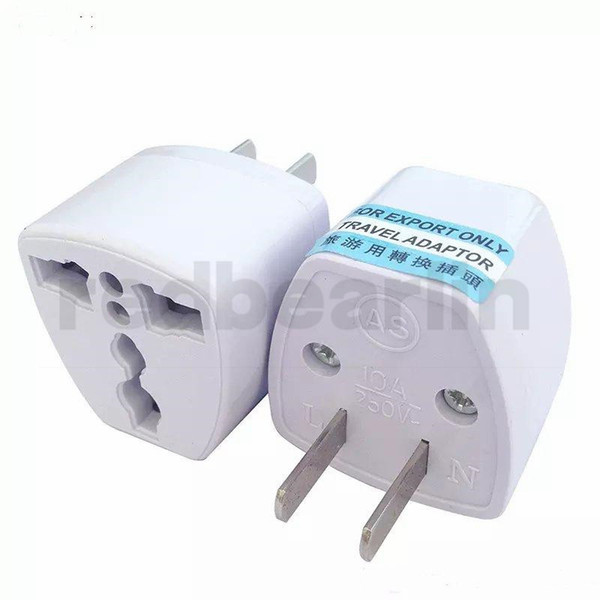 200pcs Travel Charger AC Electrical Power UK AU EU To US Plug Adapter Converter USA Universal Power Plug Adaptador Connector High Quality