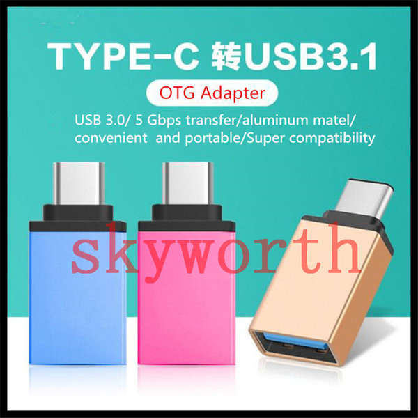 Metal USB 3.1 Type C OTG Adapter Male to USB 3.0 A Female Converter Adapter OTG Function for Macbook Google Chromebook