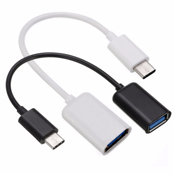 New Type C OTG Cable Adapter USB 3.1 Type-C Male to USB 3.0 A Female OTG Data Cable Cord Adapter White/Black 16.5cm