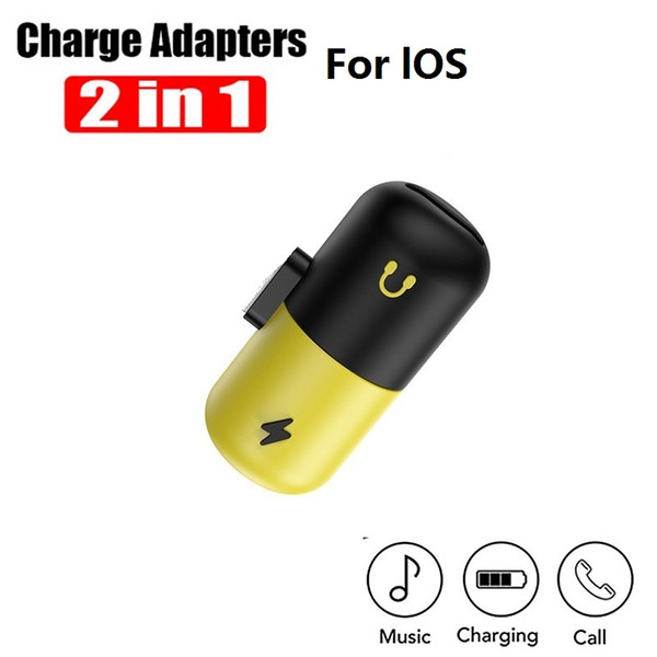 2 in 1 Charging Audio Adapter for Phone Charger Splitter Earphone Jack Cable Headphone Adapter Light Adapter