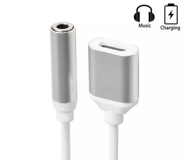 2 in 1 Colorful 3.5 mm Headphone Jack Adapter For iPhone 7 plus 6 6s plus Earphone Charger Cable High Quality