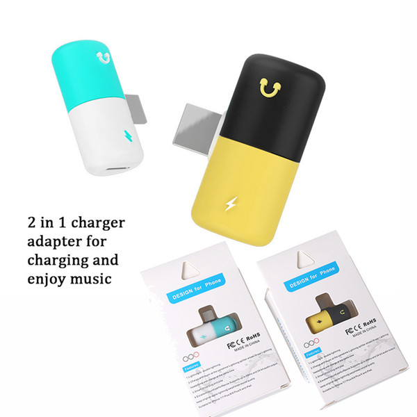 2 in 1 pill design fast charging adapter fit with charging cord usb data cable and earphones with retail box