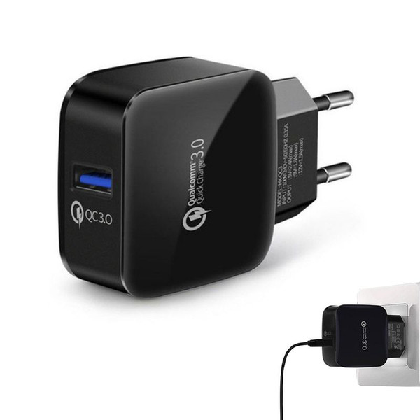 QC3.0 USB Wall Charger Adapter Quick Charge Charging Travel Adapter Home US EU Dock For iPhone XS MAX Samsung S10 PLUS S10e