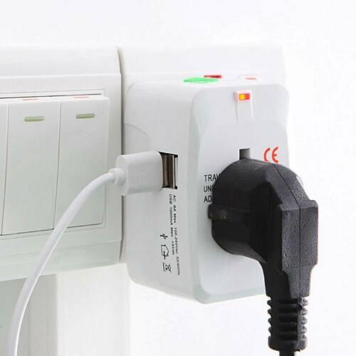 Travel Adapter 2 USB Universal AC Power Plug Worldwide