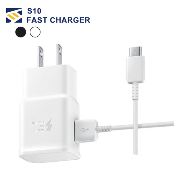 S10 Fast Charger QC 2.0 5v 2A Adapter Fast USB Wall Charger UK EU US Plug Travel Universal For Galaxy S10 plus S9 S8 S7 Edge S6 Edge Note 9