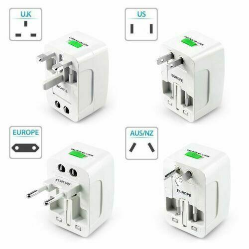 US to EU Europe & Universal AC Power Plug Worldwide Travel Adapter Converter NEW