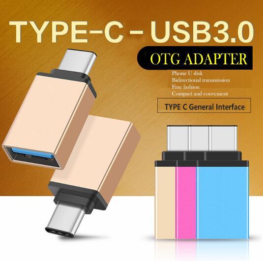 Metal USB 3.1 Type C OTG Adapter Male to USB 3.0 A Female Converter Adapter OTG Function for Macbook Google Chromebook