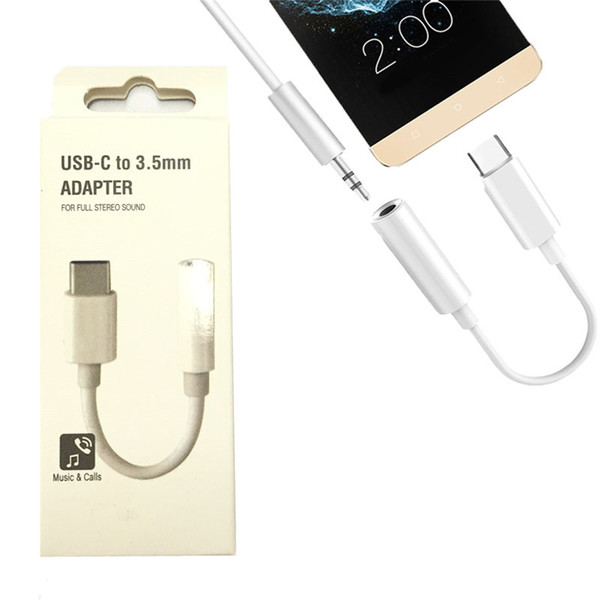 Type-C Audio Charging Adapter 2 in 1 USB-C Male to Female to 3.5mm Headphone Jack + Charging Converter Fast Adapter With retail package