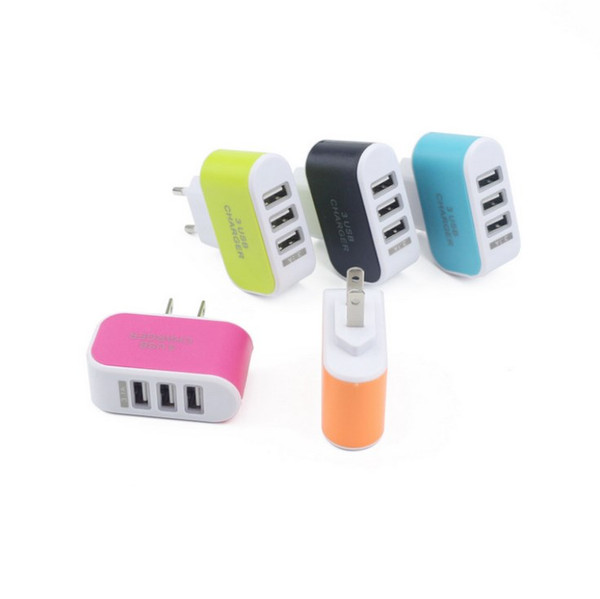 2019 3USB candy charger European standard US mobile phone charging head 3USB charging head Universal charger