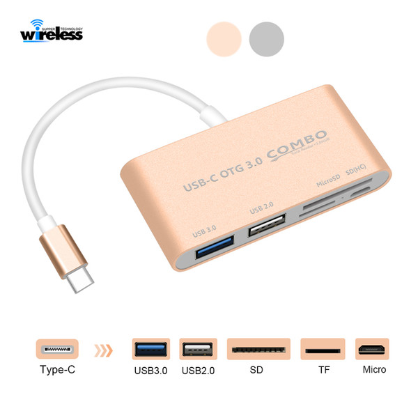 5 in 1 USB 3.1 Type C HUB with Card Reader USB3.0 Multi Spliter for Macbook Pro Air Type-c OTG Combo