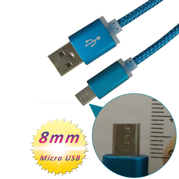 8mm Extra larga cabeza Conector Micro USB Cable 1 m Cable para Oukitel K10000 Pro U20 Plus para Doogee s60 para Homtom ht20 ht50