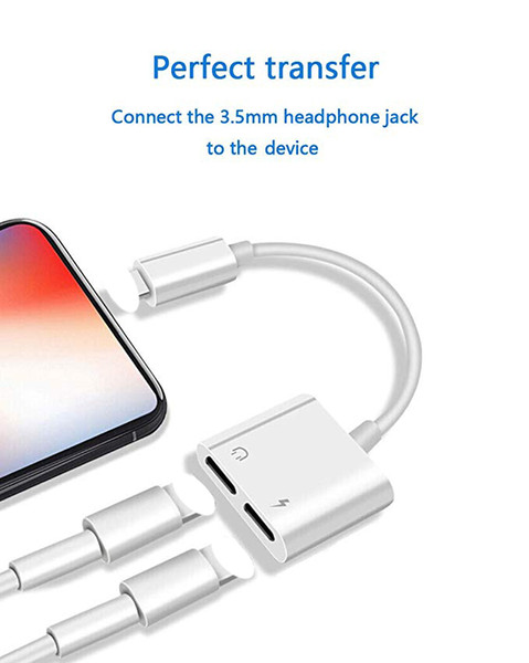 iPhone X 7 8 plus dual headphones adapter de resistor ios12.2 resistor charging cable Free shipping