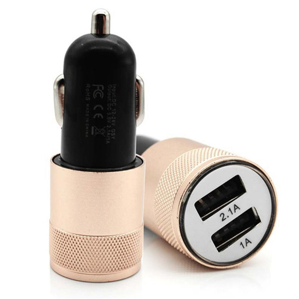 Cargador del coche del USB puerto Dual Universal 5 V 3.1A rápido de carga Mini 2 puerto USB adaptador para cargador de coche inteligente tel