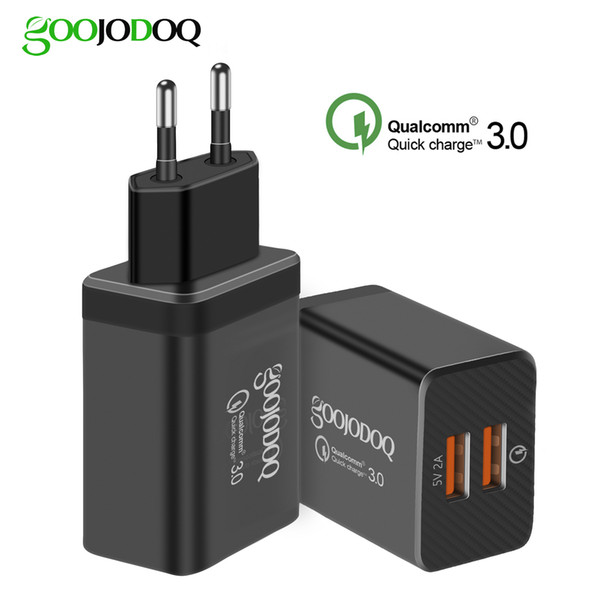 QC 3.0 Fast Charger Dual USB Power Adapter for Cell Phone EU Plug Charger for Samsung Galaxy Xiaomi Redmi iPhone 7 8 8S Plus