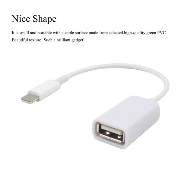 Hot Mobile Phone USB Adapter Connect to Headphone with USB Flash Disk Phone OTG Adapter for iPhone 8 White J25