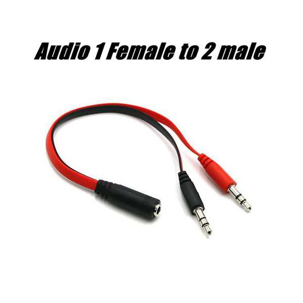 Universal 3.5mm 1 Female To 2 Male Audio Headphone Headset Earphone Splitter Cable 1x2 Couper Lover Cables Plug Adapter