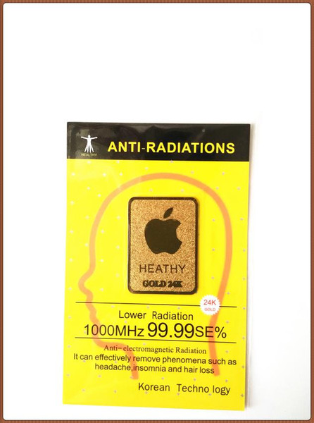 Wholesale 2016 very hot 24K gold mobile phone anti radiation sticker Bio negative ion Scalar Energy stickr50pcs/bag free shipping