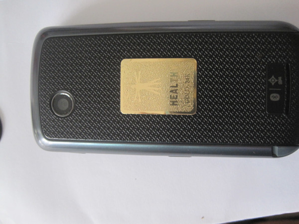 Manufacture -wholesale 24K gold mobile phone anti radiation sticker Bio negative ion Scalar Energy stickr50pcs/lot by free shipping
