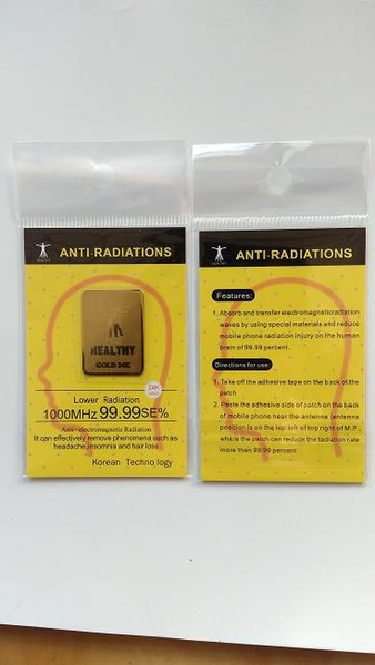hot 24K-gold cell phone anti radiation sticker anti radiation mobile phone chip anti radiation shield Bio Energy Sticker 10pcs free shiping