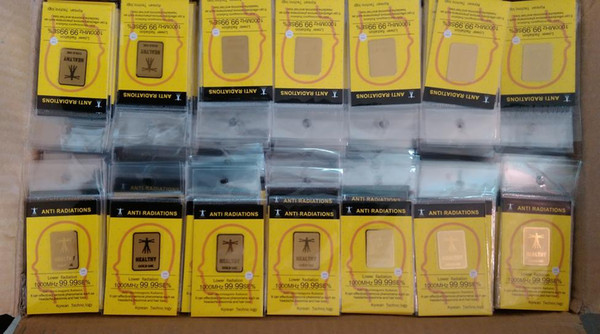 Manufacture Hotsale-wholesale !24K-gold mobile phone anti radiation sticker , cell phone anti radiation chip ,100pcs/lot free shoping